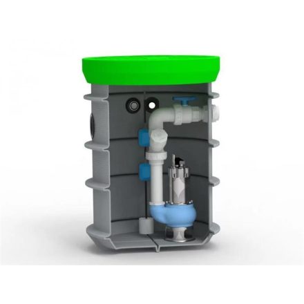 RoPump Ø600 x 1000 szennyvízátemelő szivattyúállmoás egy Pentax DG102 szivattyúval