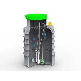 RoPump Ø1000 x 2500 szennyvízátemelő szivattyúállomás 2 x DAB FEKA VS 1000 with rail sziv.